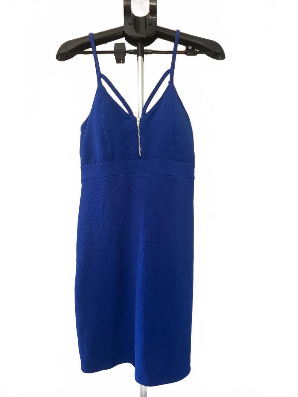 Bozzolo Royal Blue Sleeveless Midi Dress Front Zipper Size L